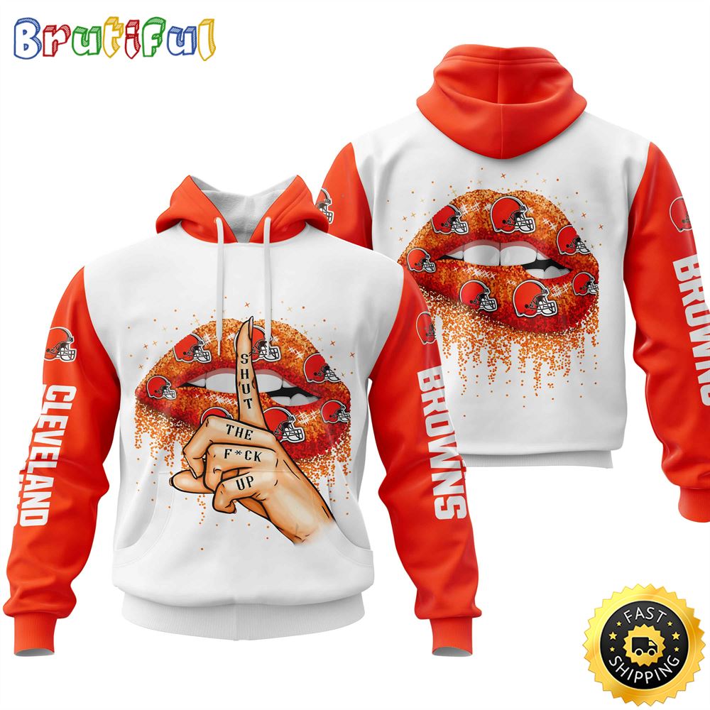 Cleveland Browns All Over Print Lips 3D Hoodie Show Your Team Spirit