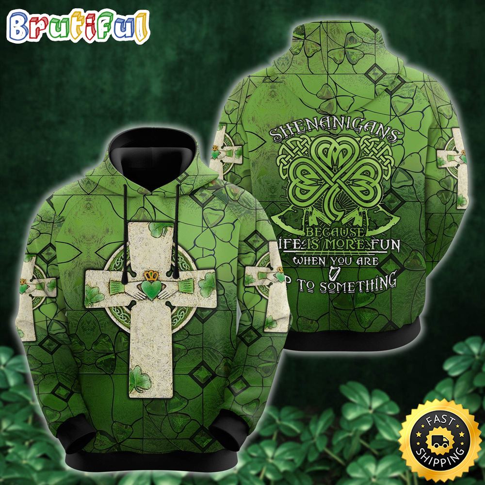Cross Shamrock Crown Heart 3D All Over Print Shirt