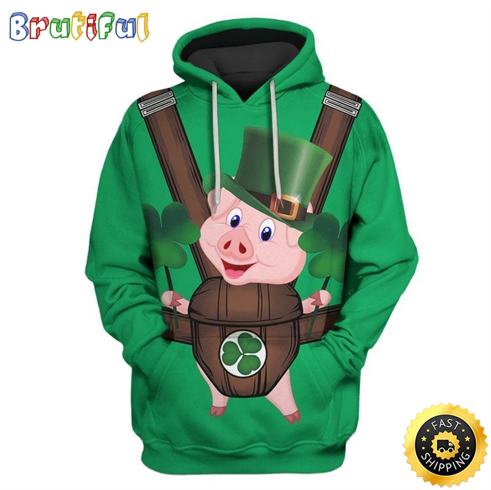 Cute Pig Saint Patricks Day Happy Patrick_s Day 3d Hoodie All Over Print Shirt