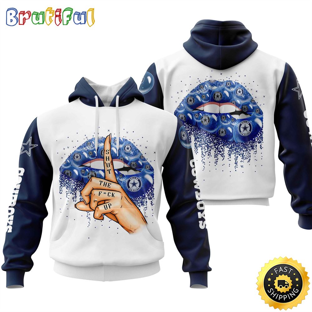 Dallas Cowboys All Over Print Lips 3D Hoodie Show Your Team Spirit