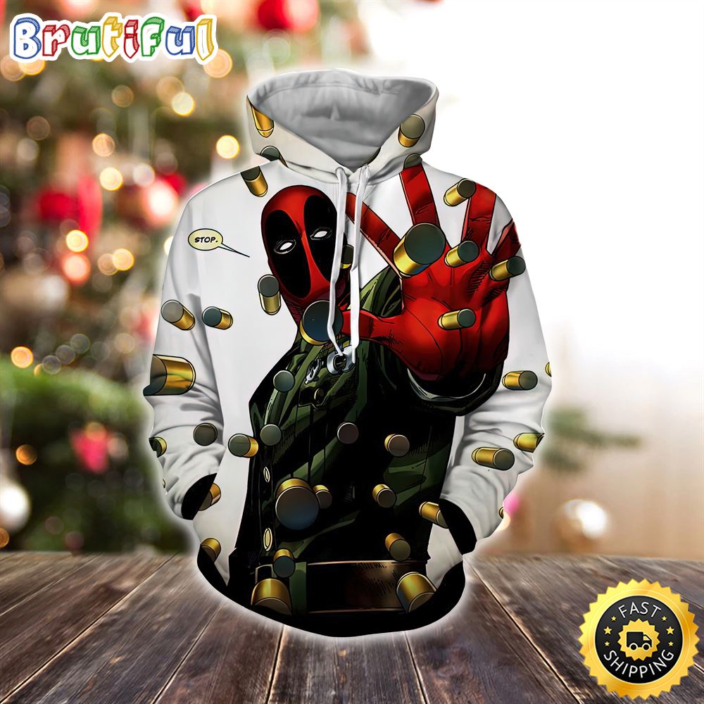 Deadpool Stopping Bullets Dope Design Marvel Christmas All Over Print Shirt