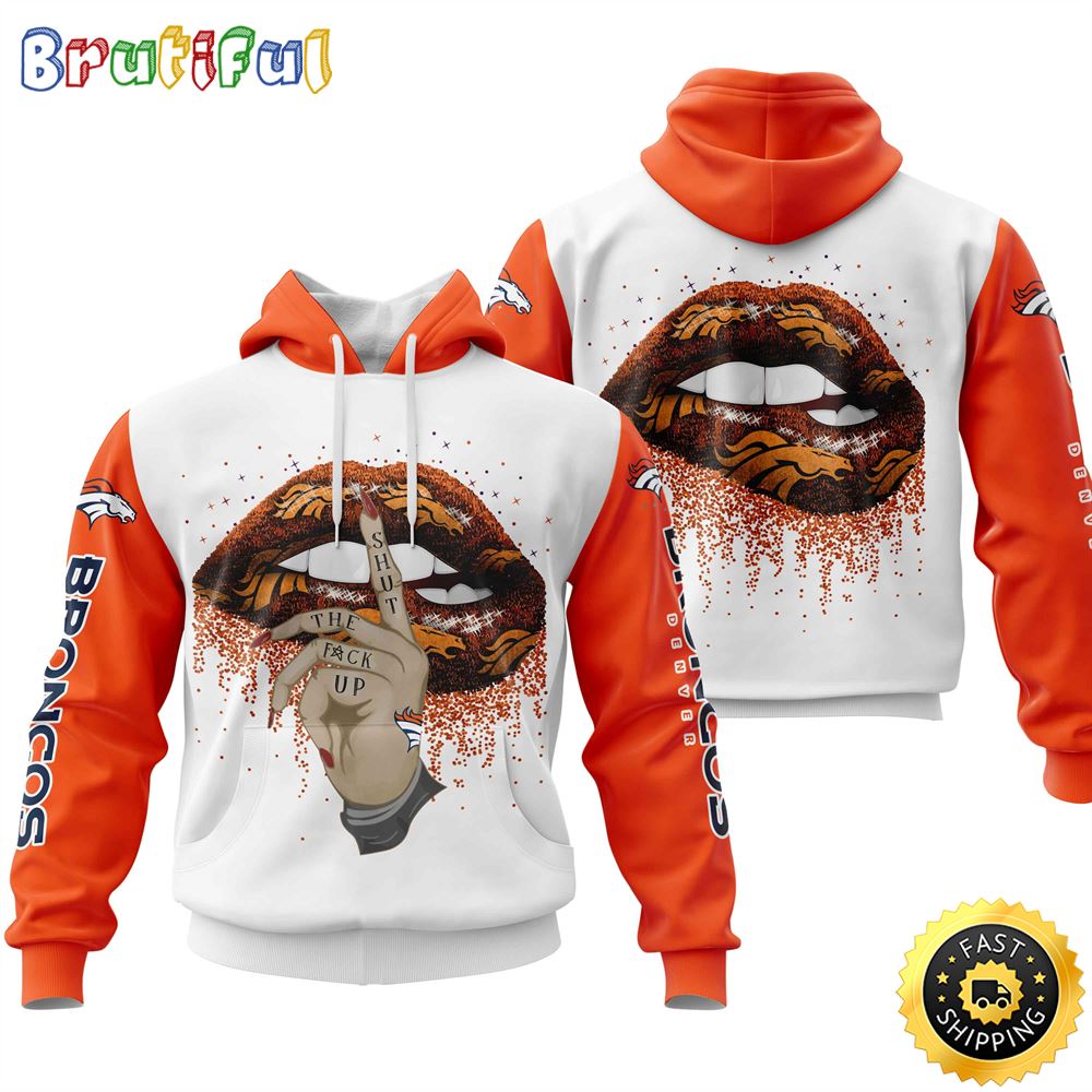 Denver Broncos All Over Print Lips 3D Hoodie Show Your Team Spirit