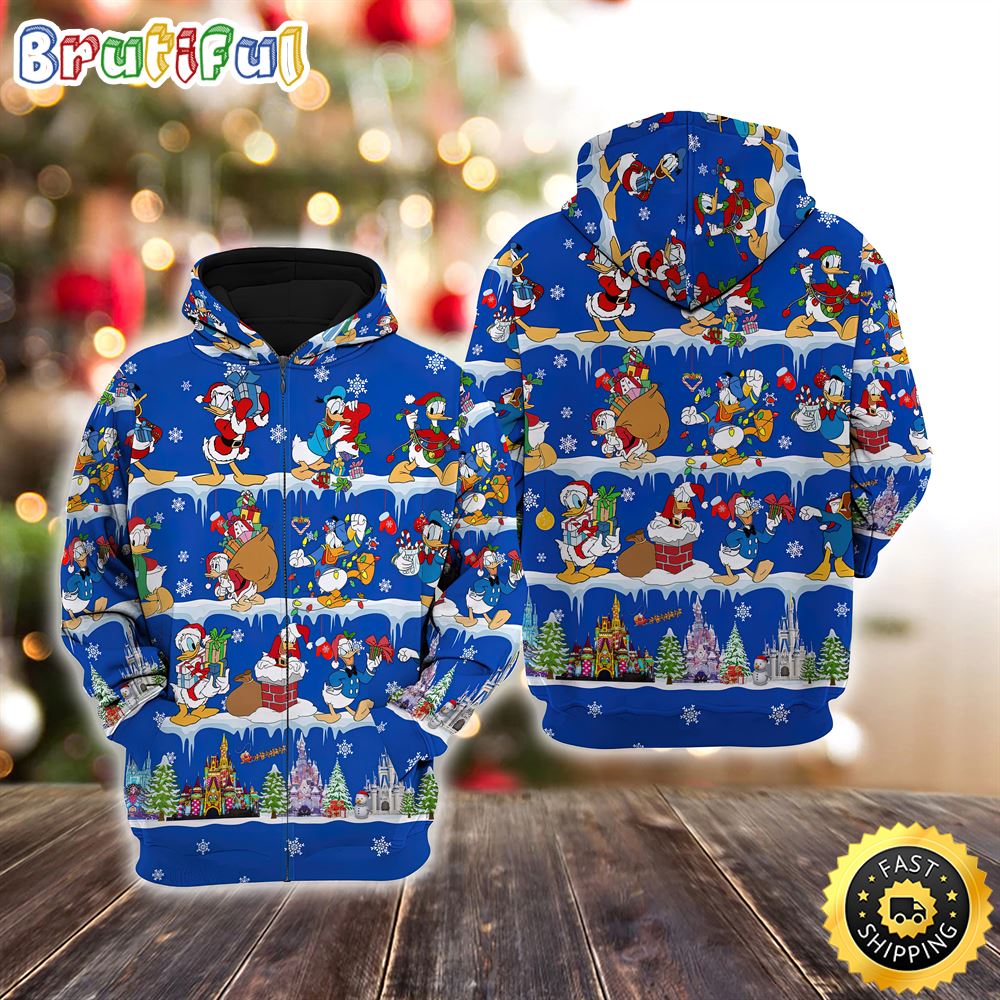 Donald Duck Christmas Disney Christmas Hoodie All Over Print Shirt
