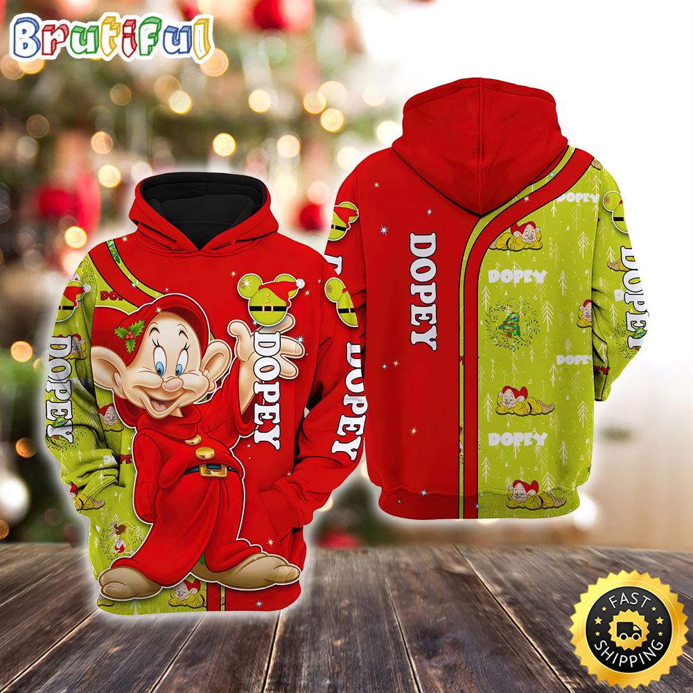 Dopey Christmas Disney Christmas Hoodie All Over Print Shirts