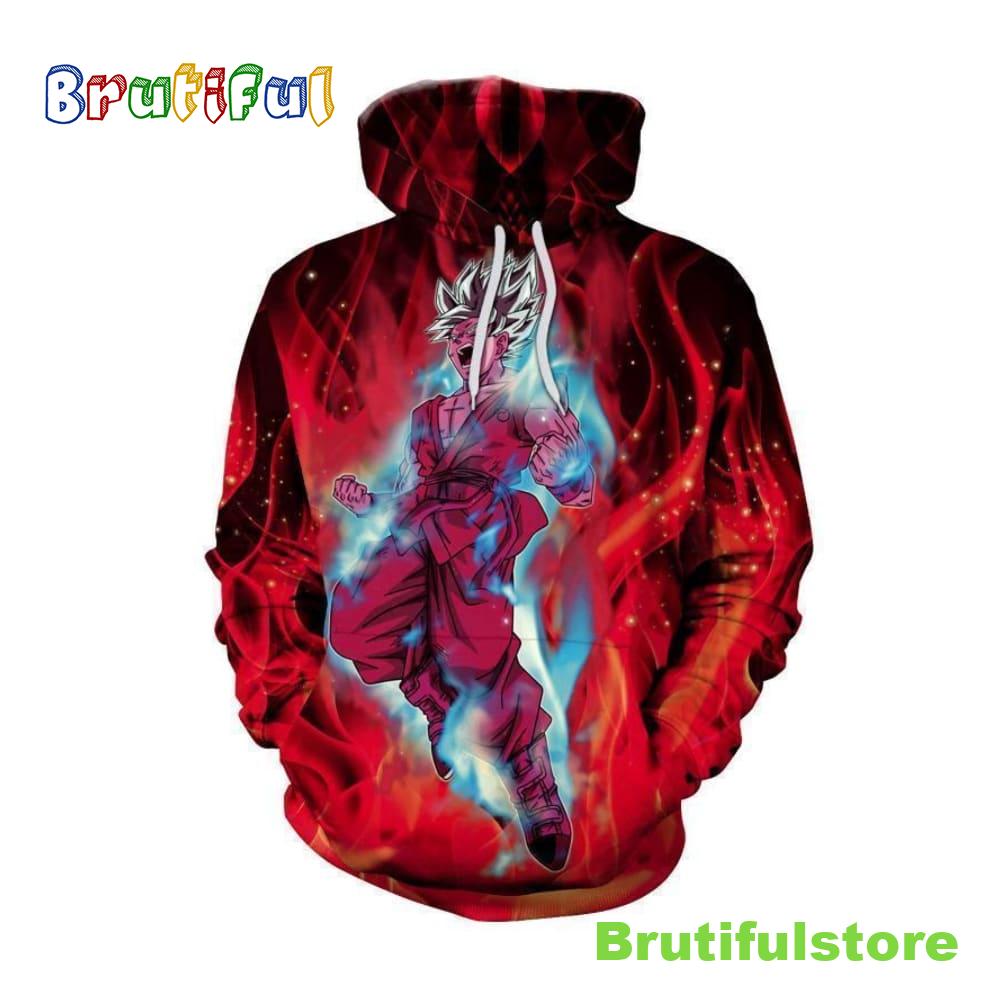 Dragon Ball Z Goku Ultra Instinct Red Aura 3d All Over Print Shirt