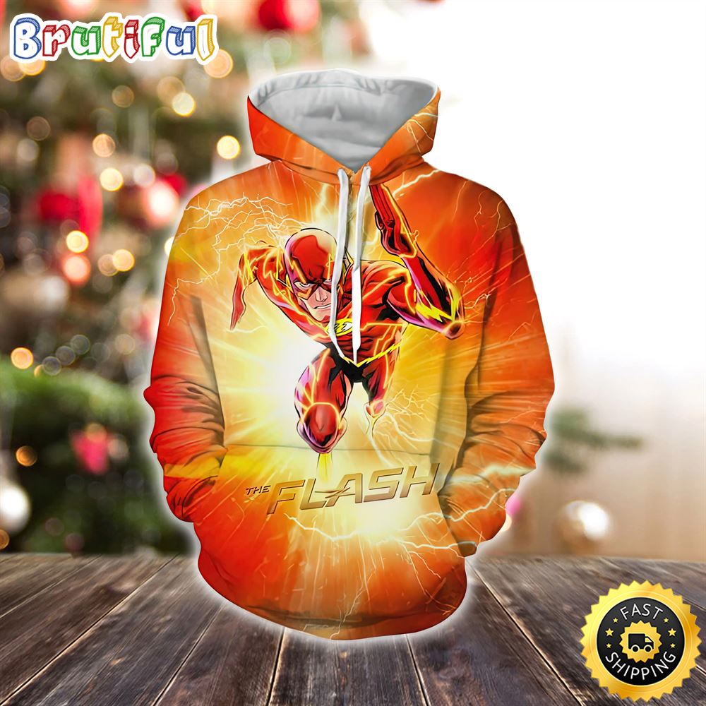 Flash The Fastest Man Alive Cartoon Design Orange Marvel Christmas All Over Print Shirt