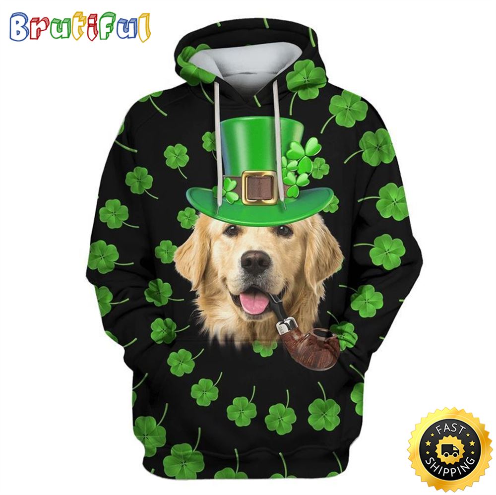 Golden Retriever Saint Patricks Day Happy Patrick_s Day 3d Hoodie All Over Print Shirt