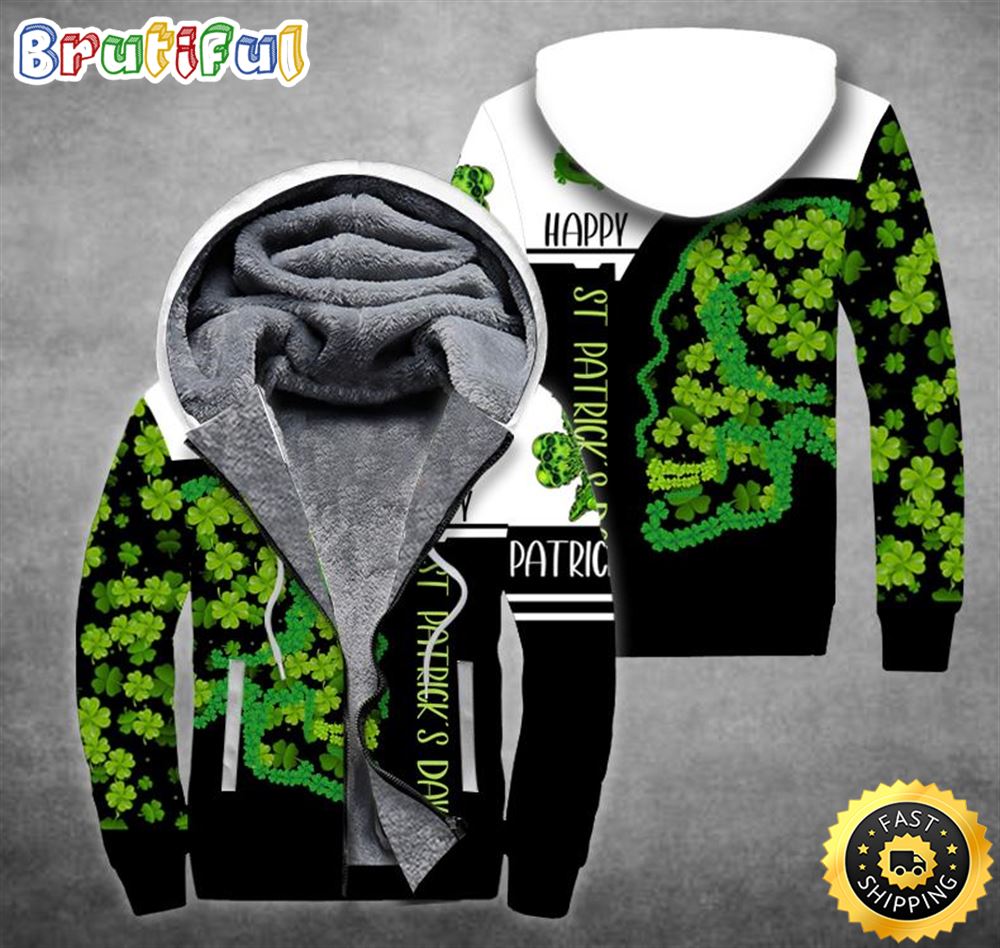 Happy St Patricks Day Fleece Zip Hoodie All Over Print Shirt