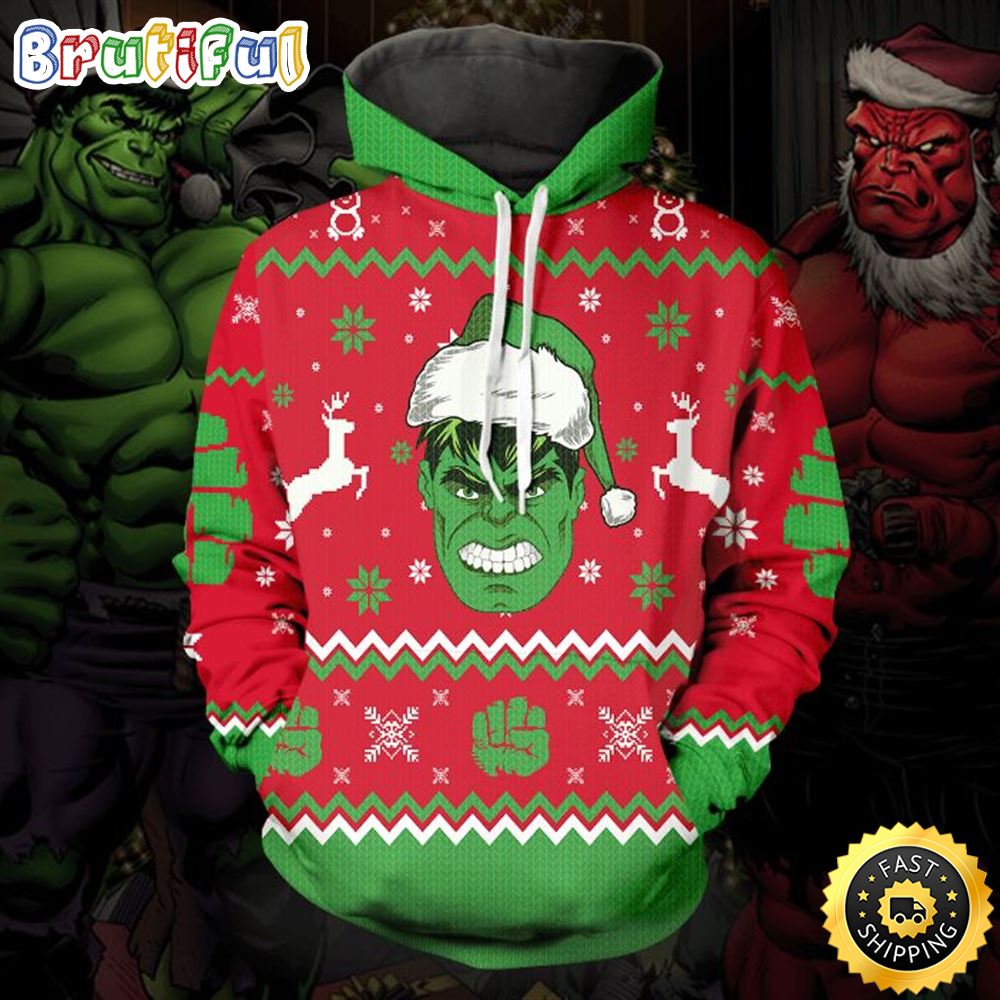 Hulk Smashin Marvel Christmas Marvel Christmas All Over Print Shirt