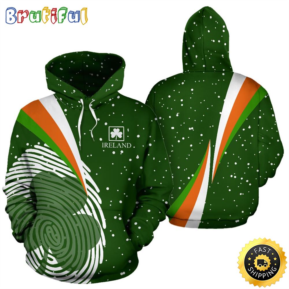 Ireland Snow Shamrock Irish Full Hoodie Irish St.Patricks Day All Over Print Shirt