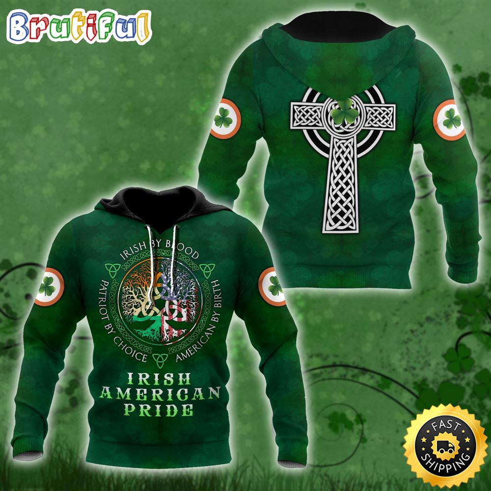 Irish American Pride Celtic Cross 3D All Over Print Shirt
