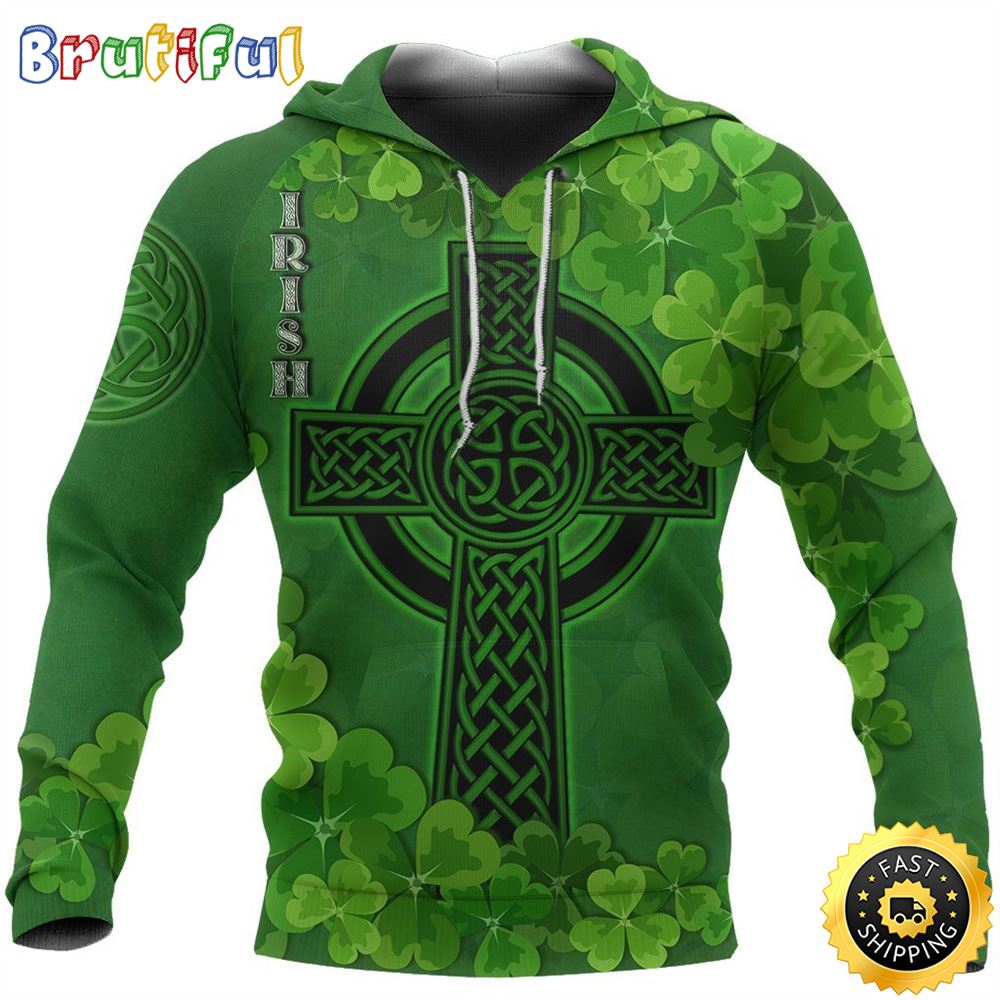 Irish Celtic Shamrock Celtic Cross 3D All Over Print Shirt