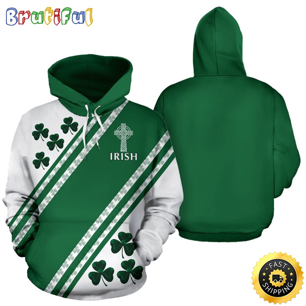 Irish Celtic Shamrock Full Hoodie St.Patricks Day All Over Print Shirt