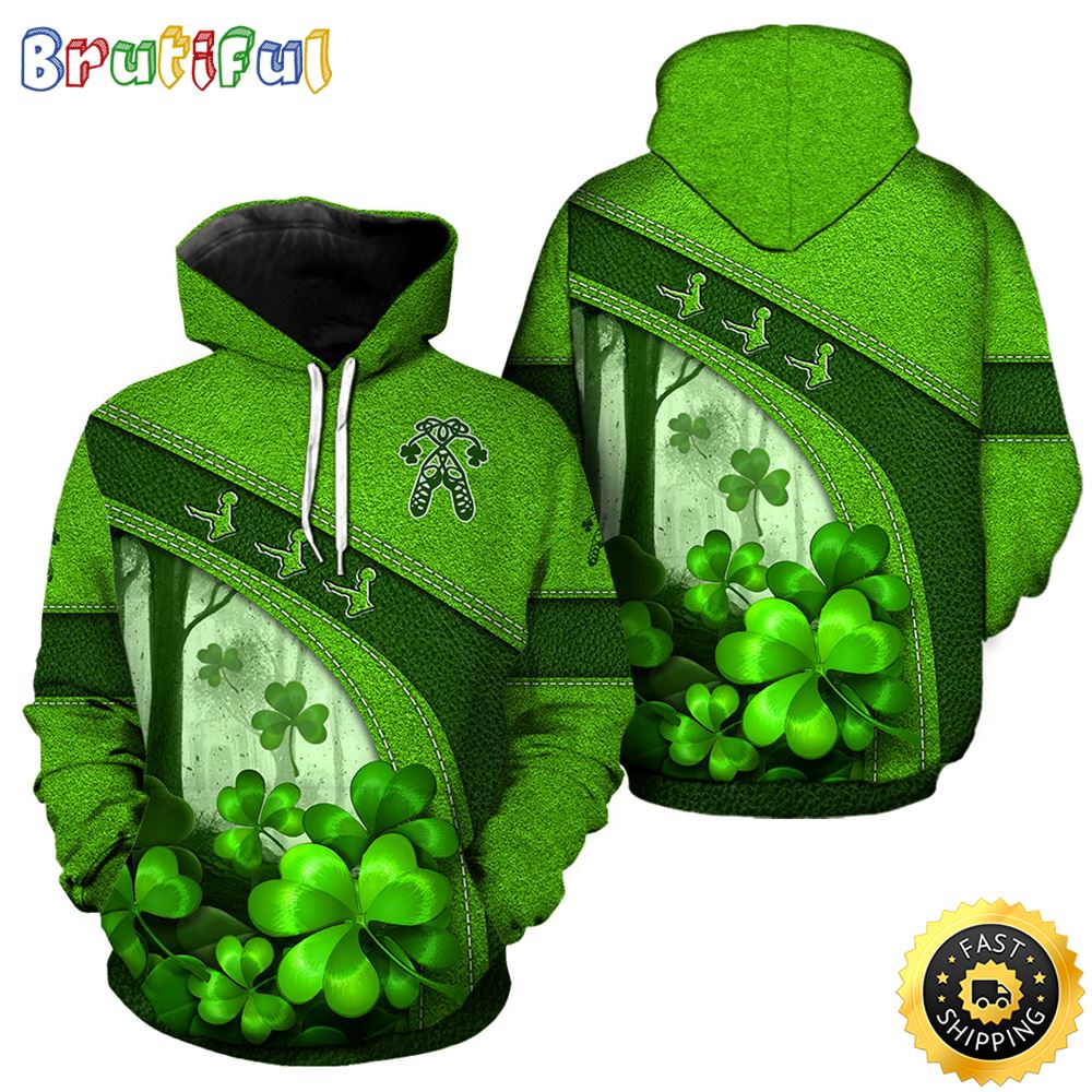 Irish Dance Leather Pattern Full Hoodie St.Patricks Day All Over Print Shirt