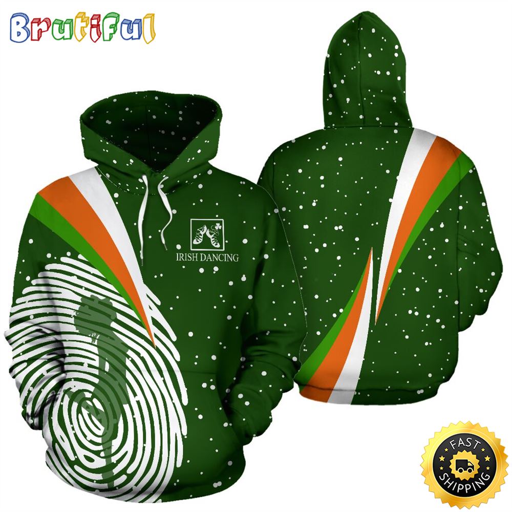 Irish Dancing Snow Full Hoodie Girl Irish St.Patricks Day All Over Print Shirt