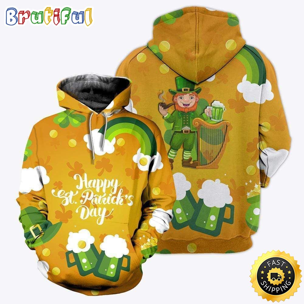 Irish Happy St. Patricks Day Hoodie Beer Lovers All Over Print Shirt