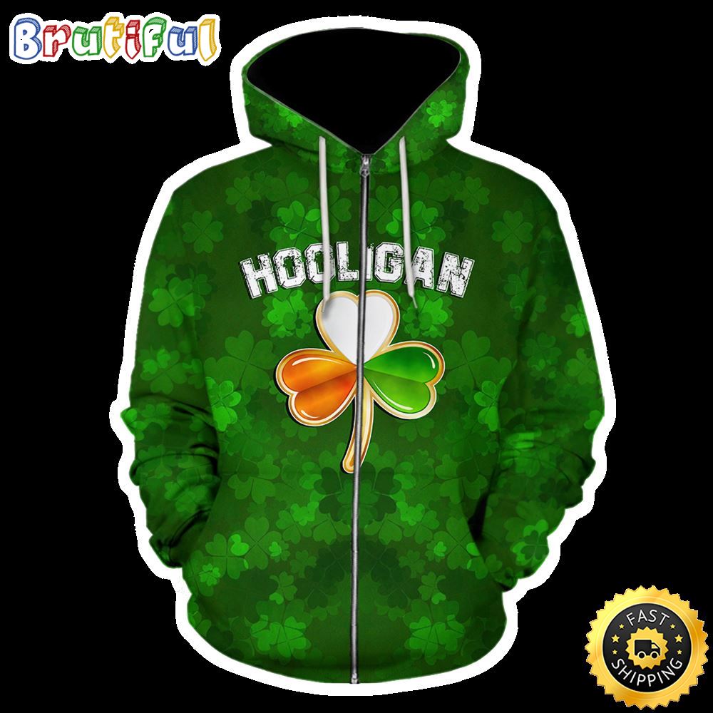 Irish Hooligan Celtic Shamrock 3D All Over Print Shirt