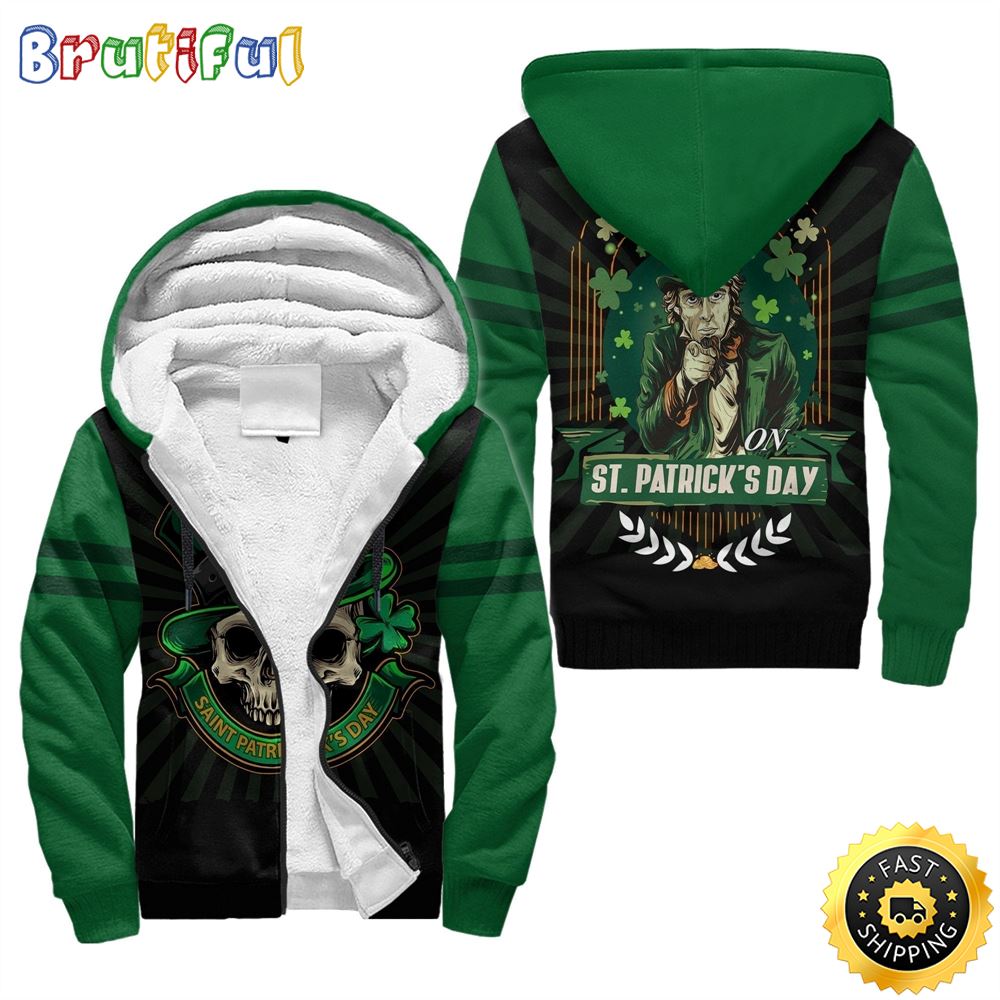 Irish Saint Patrick Day Fleece Zip Hoodie All Over Print Shirt