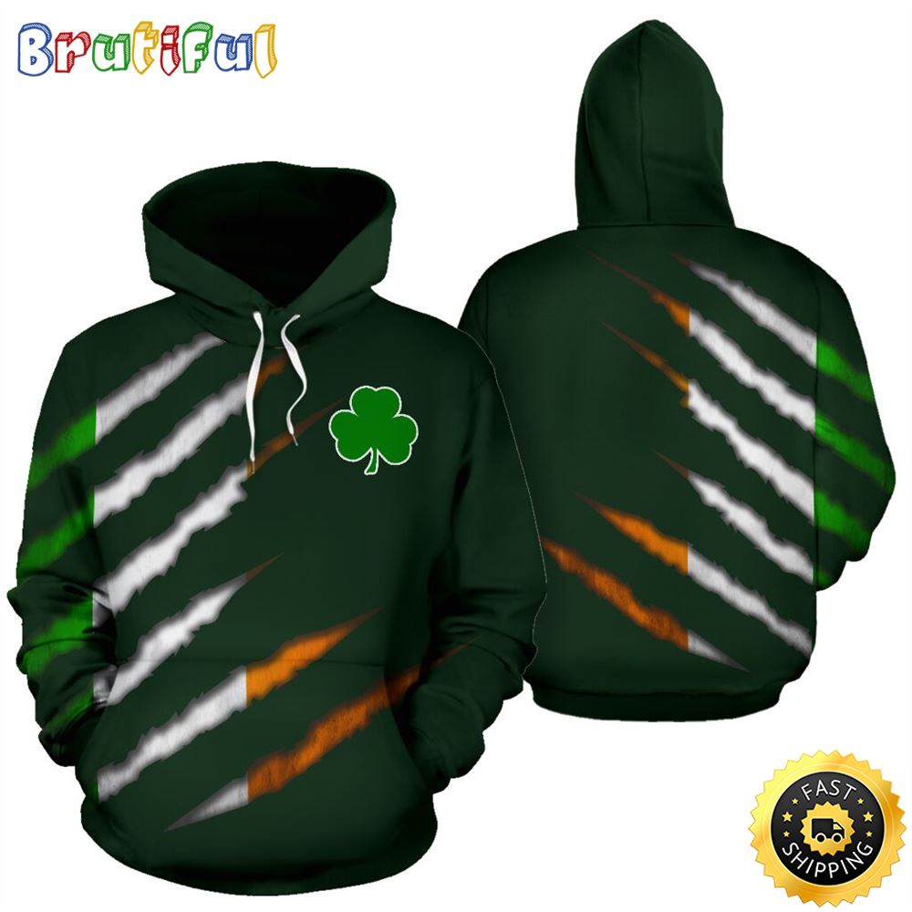 Irish Scratch Full Hoodie St.Patricks Day All Over Print Shirt