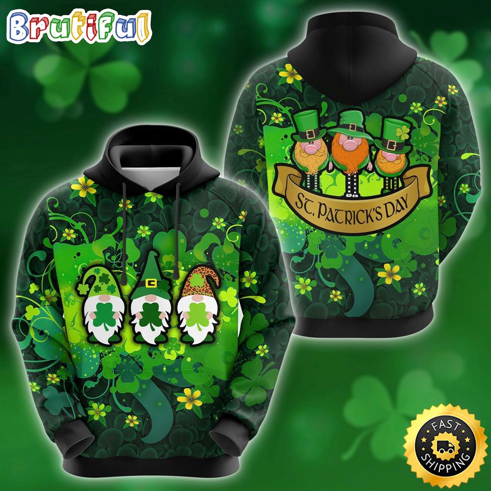 Irish Shamrock Gnom 3D All Over Print Shirt