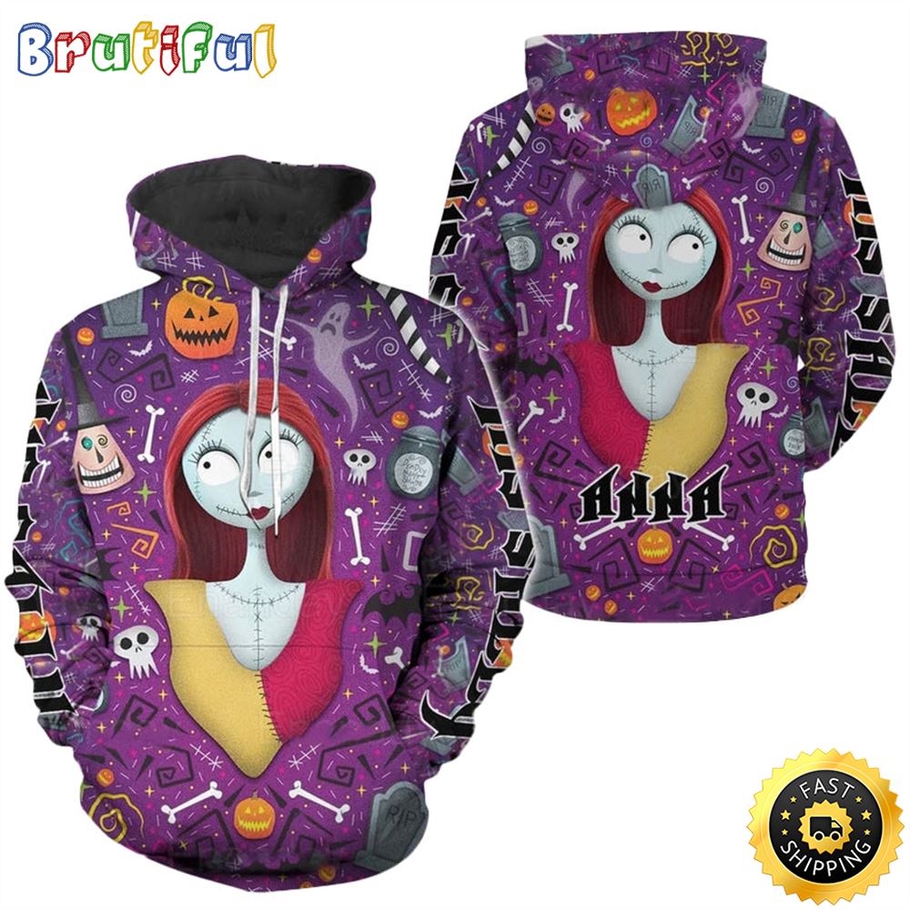 Jack Skellington And Sally Couple 3D Hoodie All Over Print Shirts