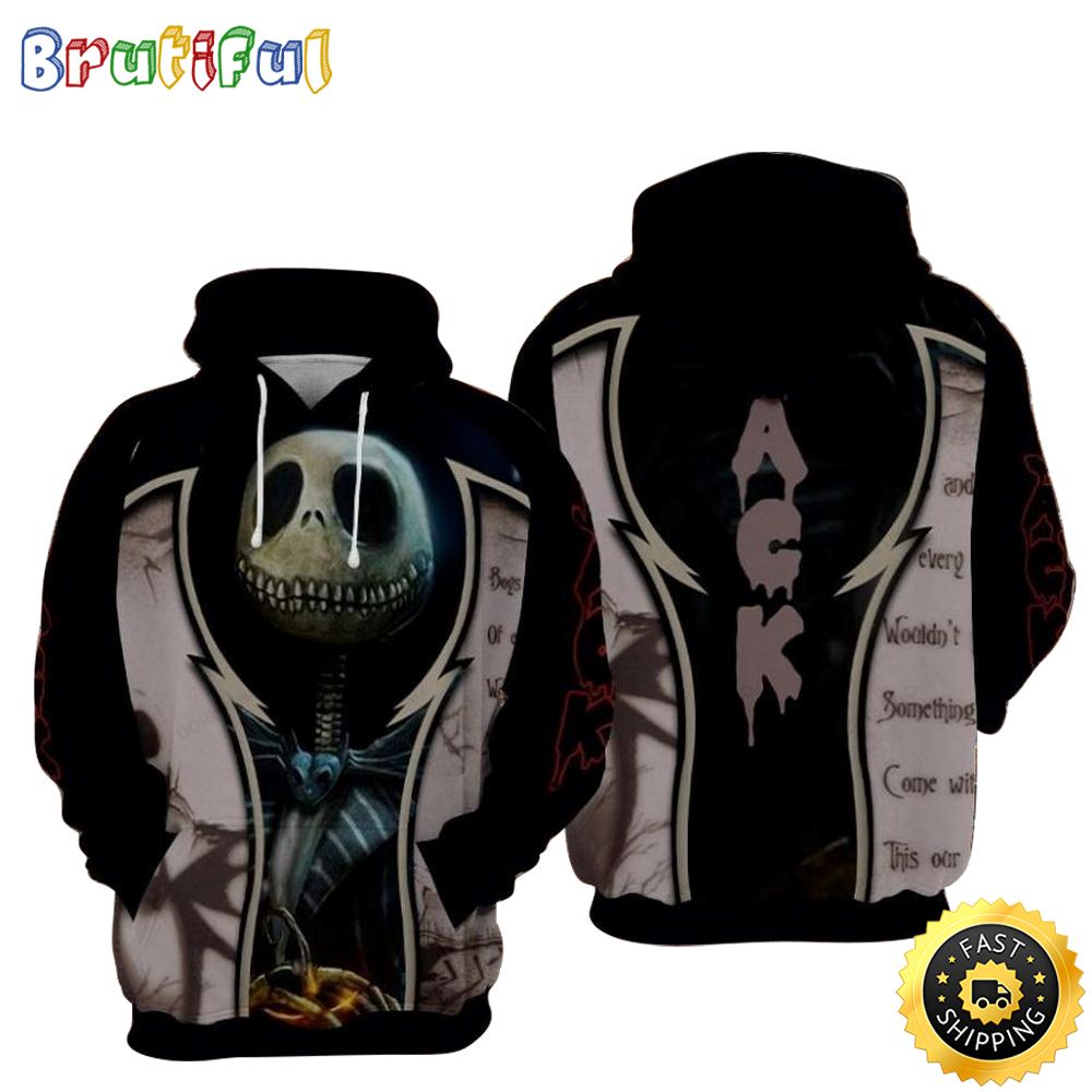 Jack Skellington Scary 3D Hoodie All Over Print Shirts