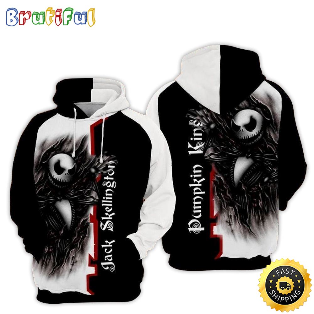 Jack Skellington Spooky Scary 3D Hoodie All Over Print Shirts