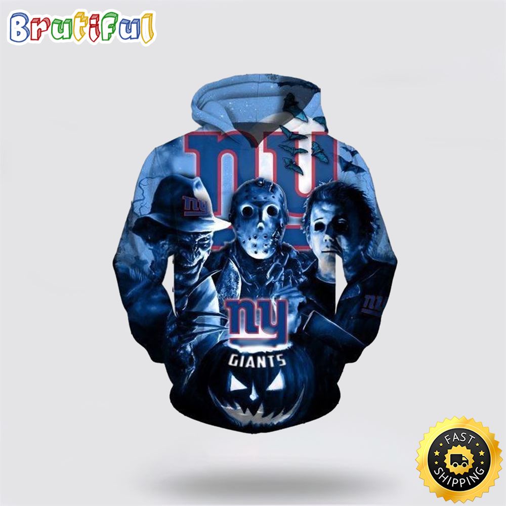 Jason Freddy Myers New York Giants Halloween 3D Hoodie All Over Printed