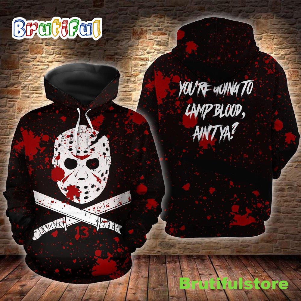 Jason Voorhees You Are Going To Camp Blood Friday The 13Th Horror Movie Halloween All Over Print 3D Shirt