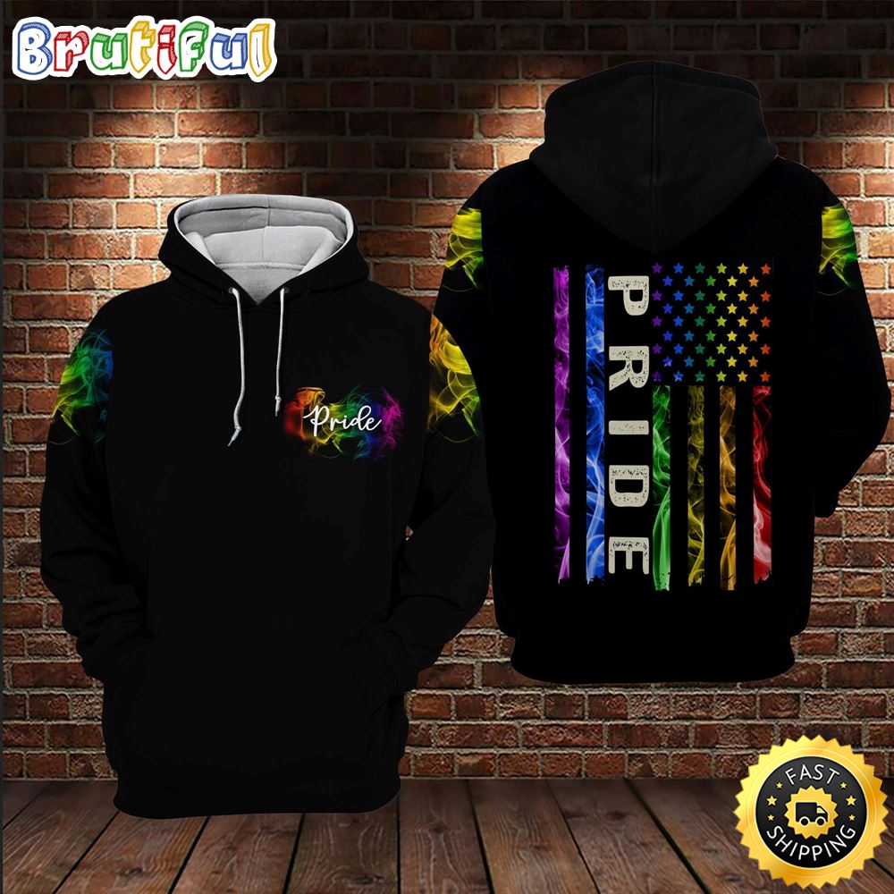 LGBT LGBT Color American Flag Pride Hoodie 3D All Over Print Shirt