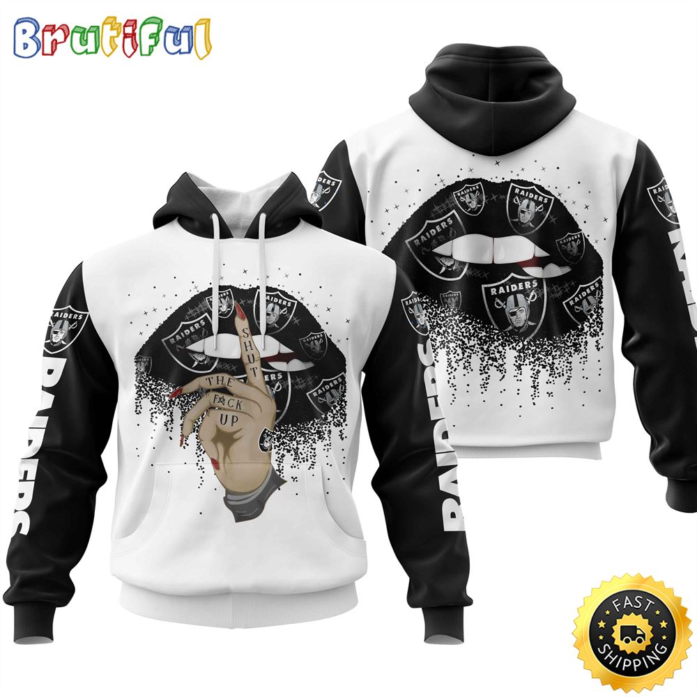 Las Vegas Raiders All Over Print Lips 3D Hoodie Show Your Team Spirit