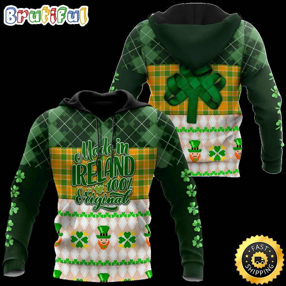 Made In Ireland Celtic Shamrock 3D All Over Print Shirt
