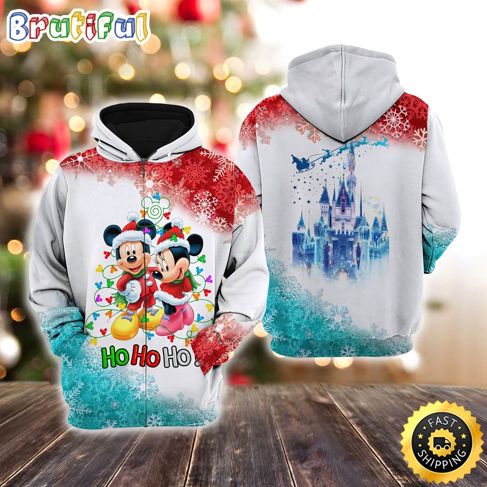 Mickey _Amp Minnie Christmas Disney Christmas Hoodie All Over Print Shirts