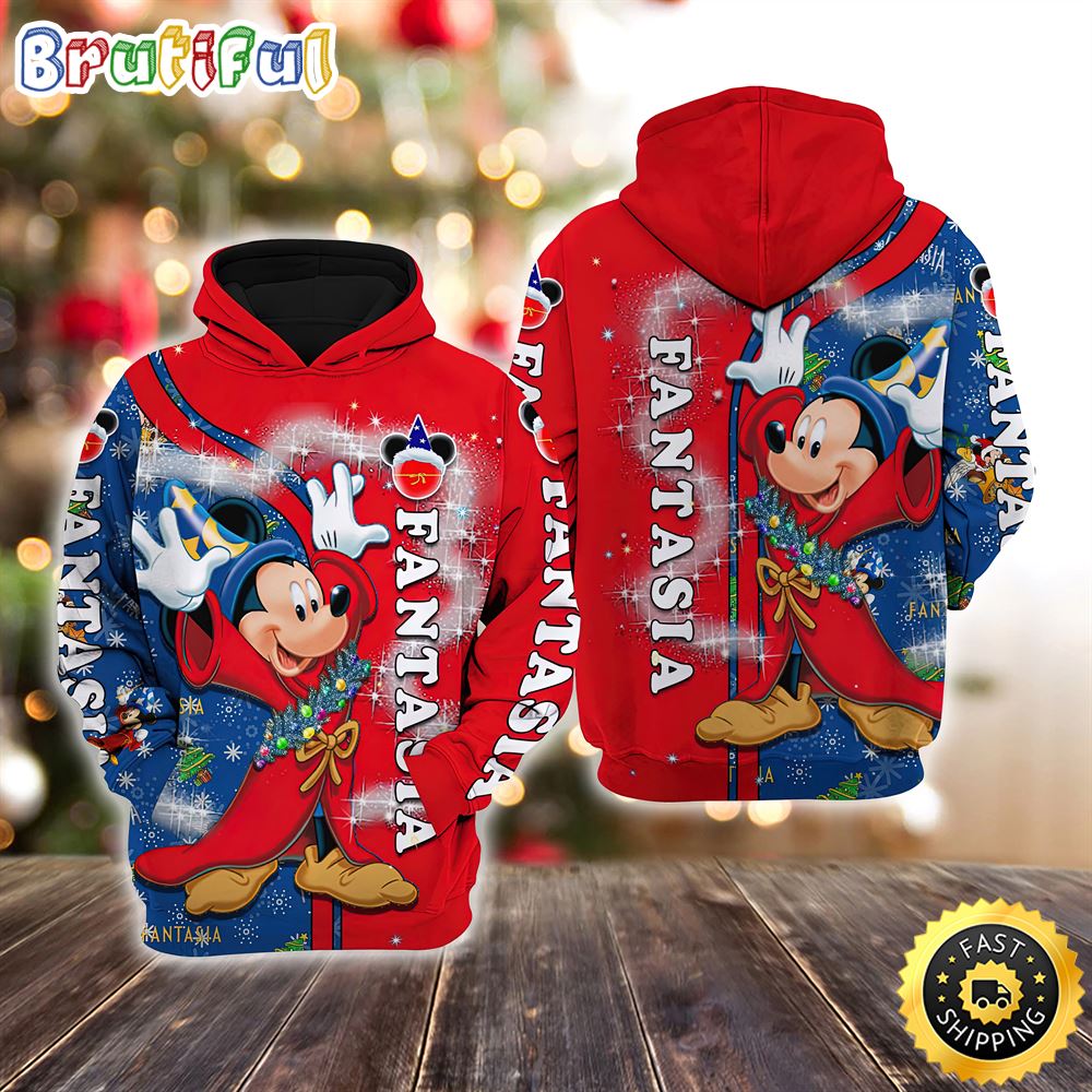 Mickey Fantasia Christmas Disney Christmas Hoodie All Over Print Shirts