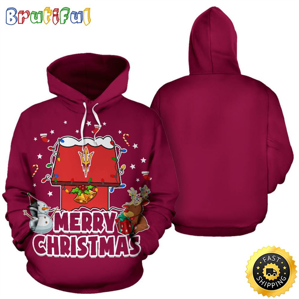NCAA Arizona State Sun Devils Funny Merry Christmas Football Christmas Hoodie All Over Print Shirt
