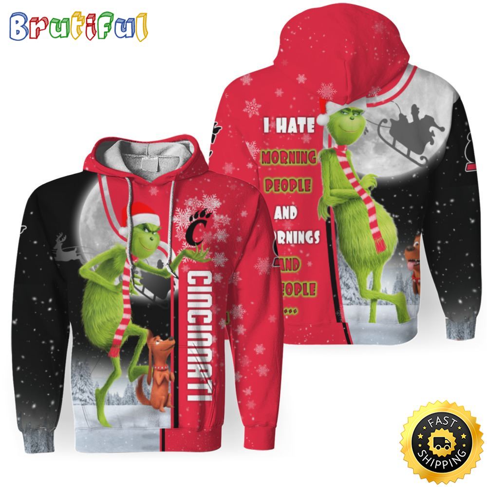NCAA Cincinnati Bearcats The Grinch Christmas Football Christmas Hoodie All Over Print Shirt