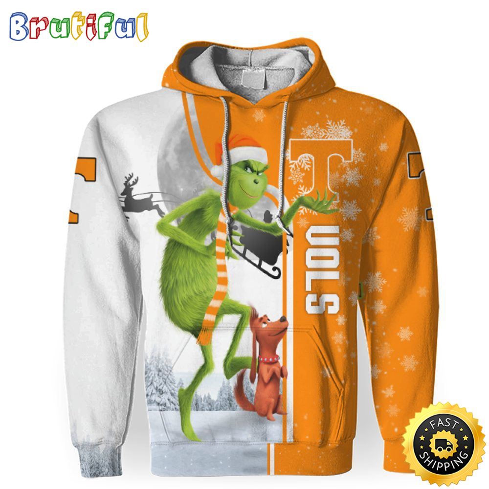 NCAA Tennessee Volunteers The Grinch Christmas Football Christmas Hoodie All Over Print Shirt