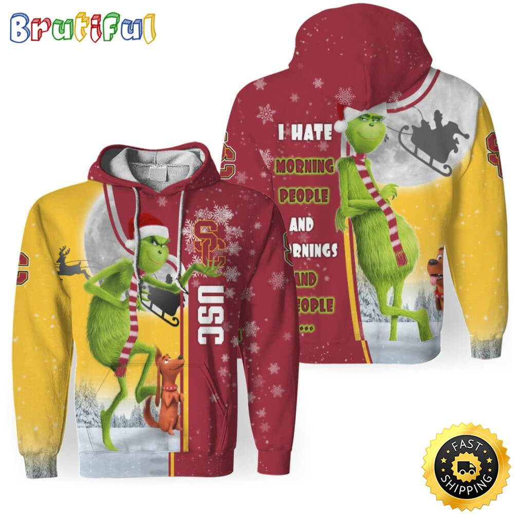 NCAA USC Trojans The Grinch Christmas Football Christmas Hoodie All Over Print Shirt