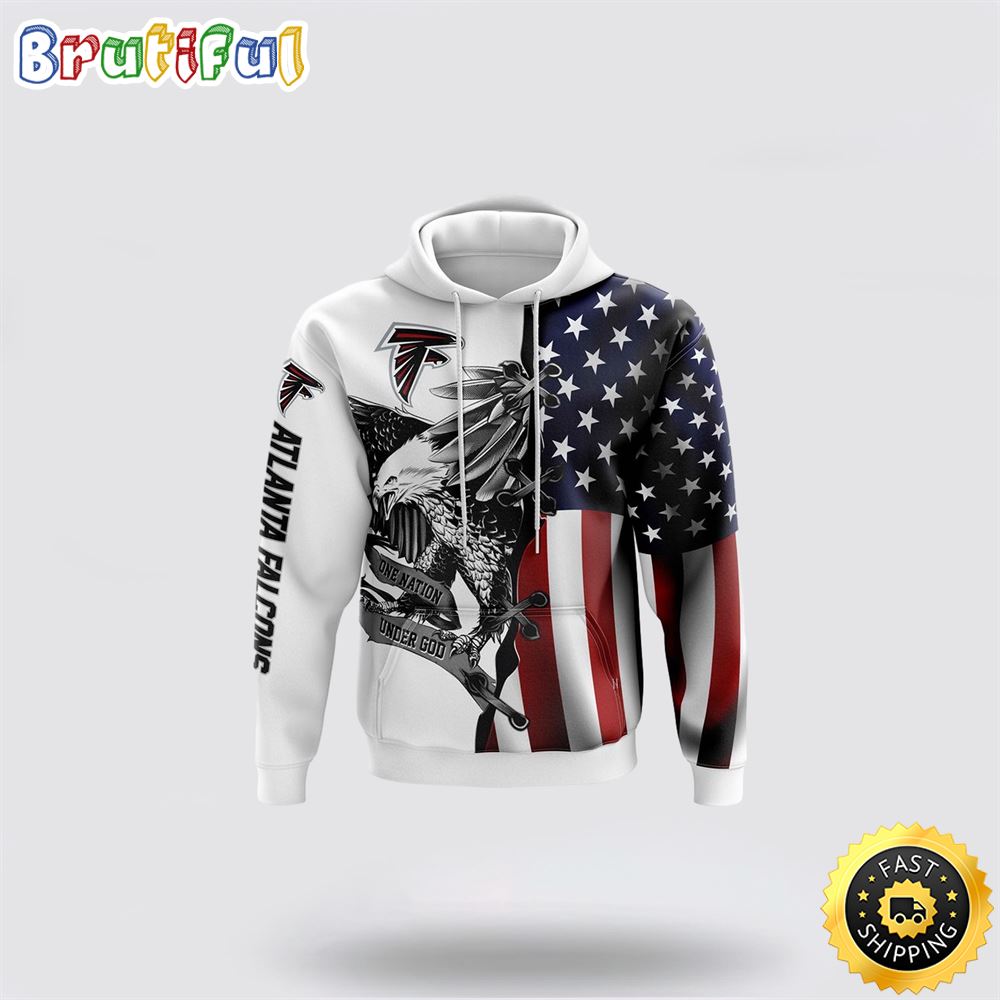 NFL Atlanta Falcons 3D Hoodie Usa Flag Eagle Score Big On Game Day