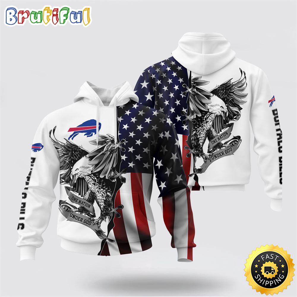 NFL Buffalo Bills 3D Hoodie Usa Flag Eagle Score Big On Game Day