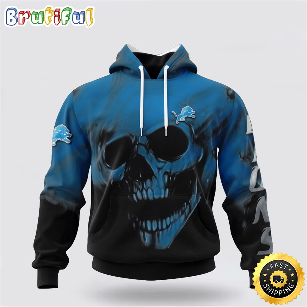NFL Detroit Lions 3D Hoodie Printed Halloween Skull Custom Name And Number Show Team Pride NFL Detroit Lions 3D Hoodie Printed Halloween Skull Custom Name And Number Show Team Pride