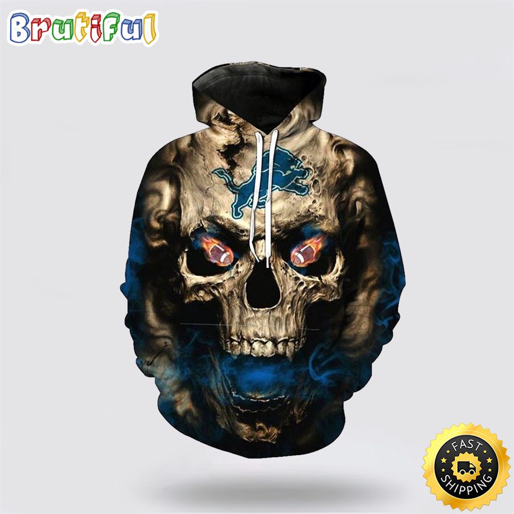NFL Detroit Lions All Over Print 3D Hoodie Horror Football Team Sport Gift For Football Fans NFL Detroit Lions All Over Print 3D Hoodie Horror Football Team Sport Gift For Football Fans
