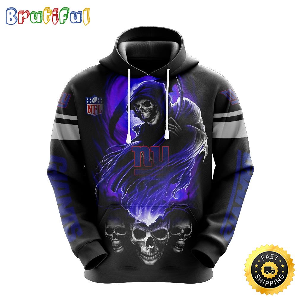 NFL New York Giants 3D Hoodie All Over Print Skull Fashionable Game Time Attire