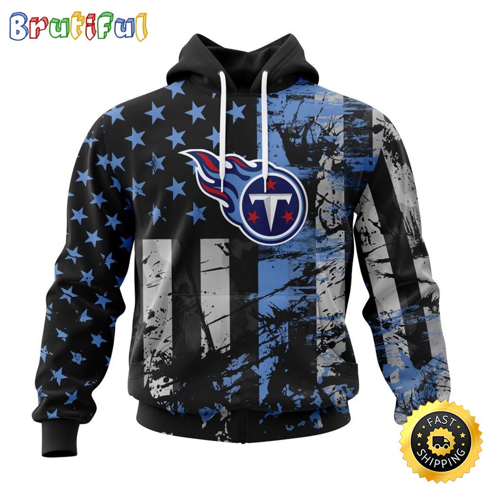 NFL Tennessee Titans 3D Hoodie Classic Grunge American Flag Stylish Warmth For Fans