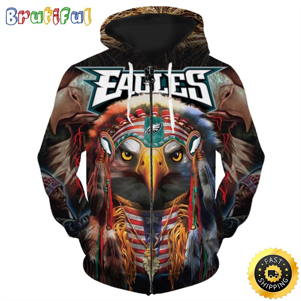 NFL.Philadelphia Eagles Tribe Color 3D Hoodie All Over Print Shirt