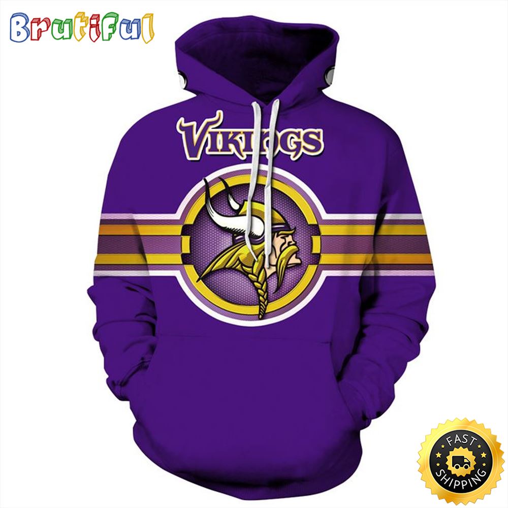 New Official N.F.L. Minnesota Vikings 3D Hoodie All Over Print Shirts
