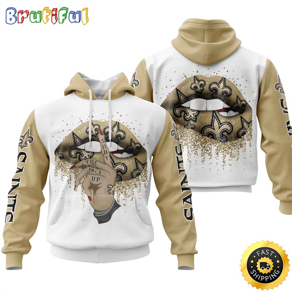 New Orleans Saints All Over Print Lips 3D Hoodie Show Your Team Spirit