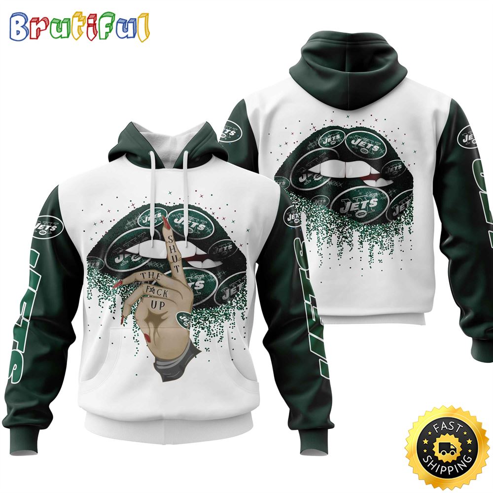 New York Jets All Over Print Lips 3D Hoodie Show Your Team Spirit