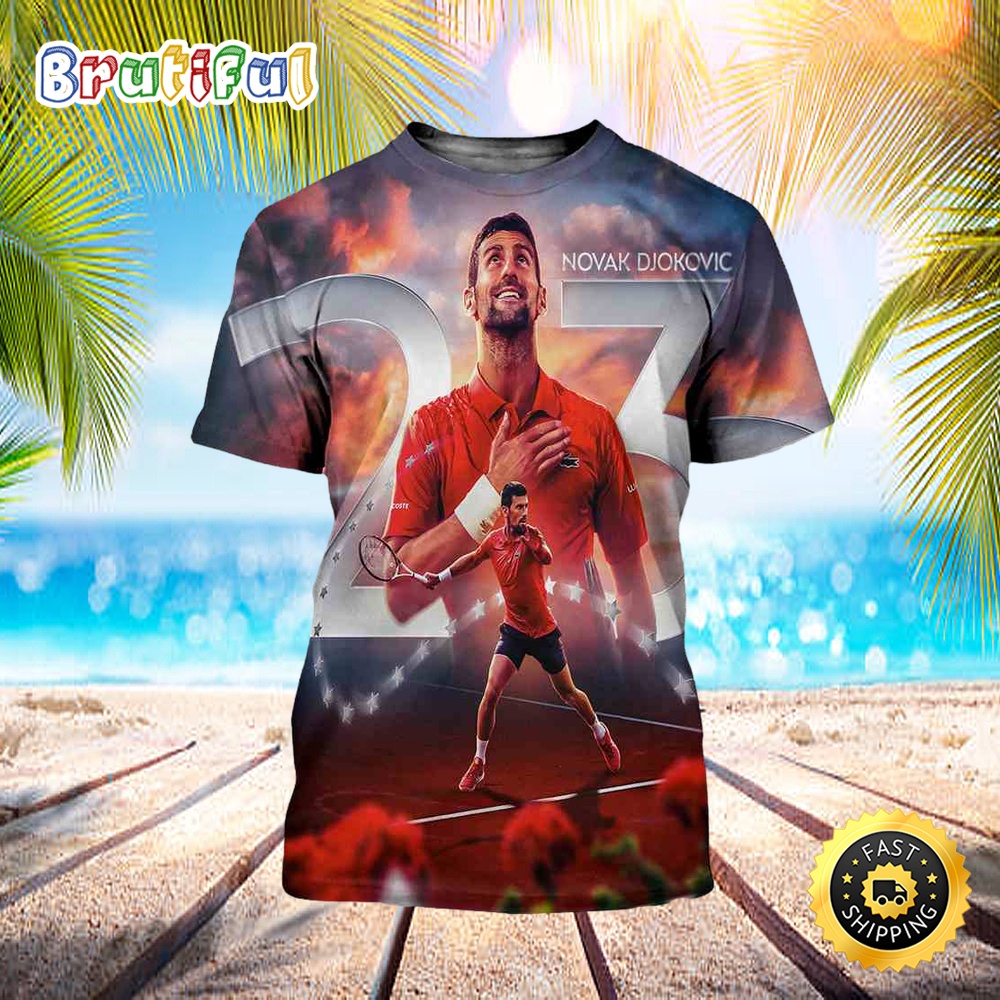 Novak Djokovic The GOAT New Level Unlocked 2023 ATP Tour 3D T-Shirt