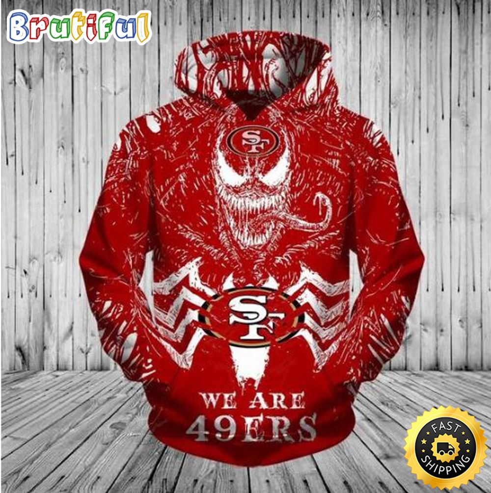 Officially Licensed N.F.L.San Francisco 49ers Classic Venom Horror Movie Character _ We Are 49ers All Over Print Shirt
